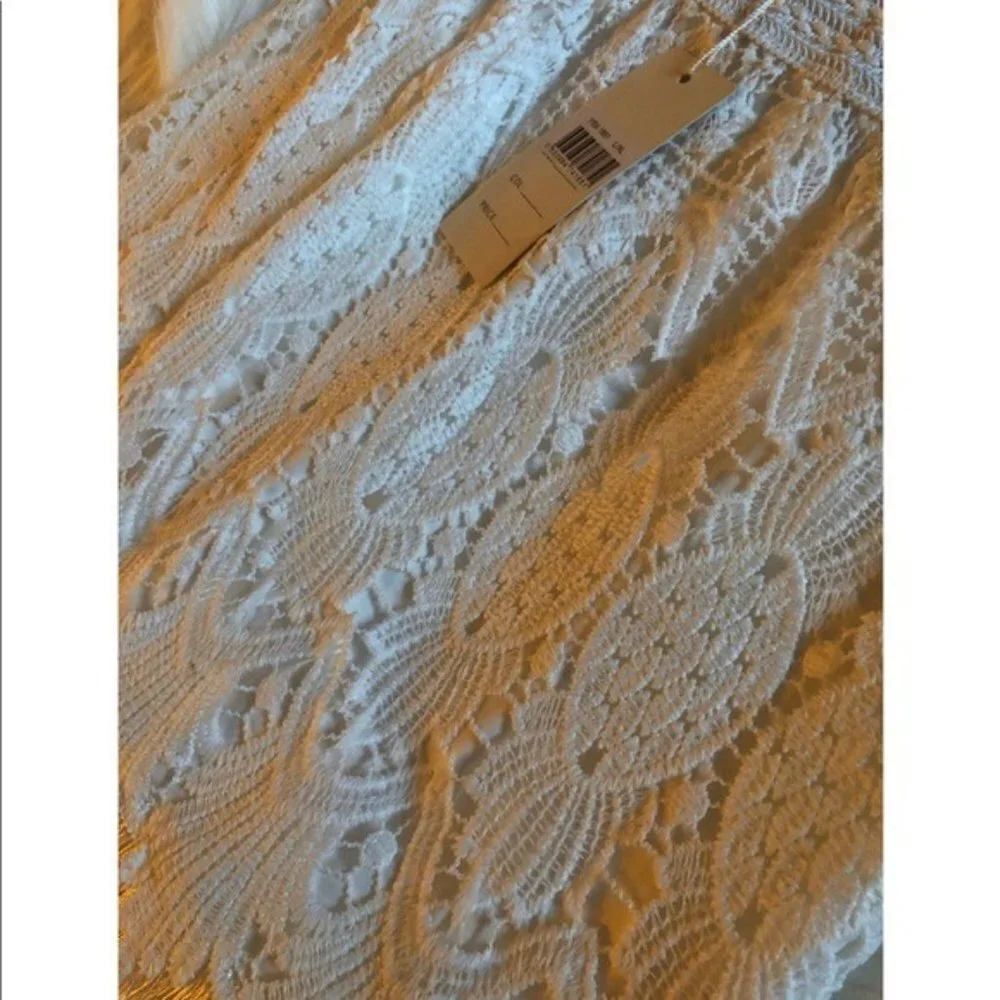 NEW Julia Fashion Classic White Fringe Lace Skirt Size L/XL - Picture 8 of 8